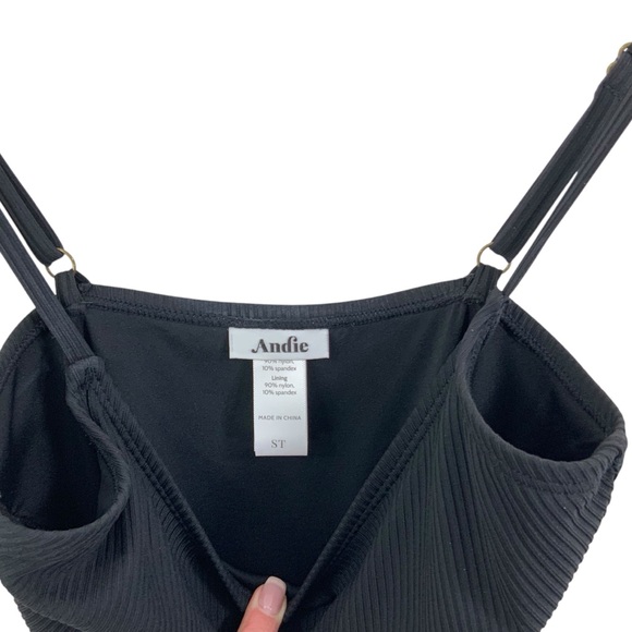 ANDIE The Amalfi One-Piece Swimsuit Black Ribbed Size Small Long Torso i14 - Picture 9 of 12